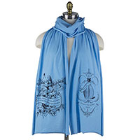 Alice Flamingo Birds of a Feather Wonderland Screen printed Cotton Scarf Alice Flamingo Birds of a Feather Wonderland Screen printed Cotton Scarf