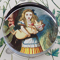 Alice and The Pig Nursery Glass Round Paperweight Alice and The Pig Nursery Glass Round Paperweight