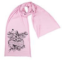 Alice Flamingo Birds of a Feather Wonderland Screen printed Cotton Scarf Alice Flamingo Birds of a Feather Wonderland Screen printed Cotton Scarf