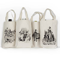 White Rabbit Alice Wonderland Organic Cotton Liquor and Wine Bottle Tote Bag White Rabbit Alice Wonderland Organic Cotton Liquor and Wine Bottle Tote Bag