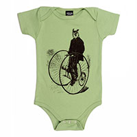 Gentleman Owl on a Bicycle organic one piece Gentleman Owl on a Bicycle organic one piece