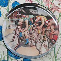 Bicycle Race Glass Round Paperweight Bicycle Race Glass Round Paperweight