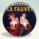 Bieres de la Fauvette Beer and Pretzel Illustration Poster Bieres de la Fauvette Beer and Pretzel Illustration Poster