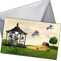 Carousel Americana Greeting Card Large