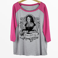 Catherine of Aragon Curvy Plus Size Raglan Baseball T-shirt Catherine of Aragon Curvy Plus Size Raglan Baseball T-shirt