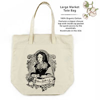 Catherine of Aragon Organic Cotton Large Market Tote Bag Catherine of Aragon Organic Cotton Large Market Tote Bag
