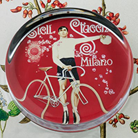 Cicli Stucchi Bicycle Glass Round Paperweight Cicli Stucchi Bicycle Glass Round Paperweight