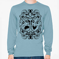 Comedy Tragedy Theatre Masks Men's or Unisex Organic Long Sleeve T-shirt Comedy Tragedy Theatre Masks Men's or Unisex Organic Long Sleeve T-shirt