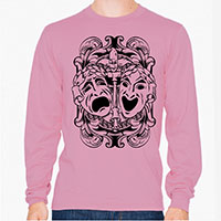 Comedy Tragedy Theatre Masks Men's or Unisex Organic Long Sleeve T-shirt Comedy Tragedy Theatre Masks Men's or Unisex Organic Long Sleeve T-shirt