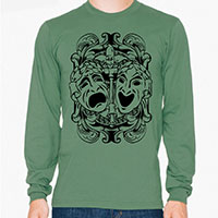 Comedy Tragedy Theatre Masks Men's or Unisex Organic Long Sleeve T-shirt Comedy Tragedy Theatre Masks Men's or Unisex Organic Long Sleeve T-shirt
