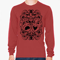 Comedy Tragedy Theatre Masks Men's or Unisex Organic Long Sleeve T-shirt Comedy Tragedy Theatre Masks Men's or Unisex Organic Long Sleeve T-shirt