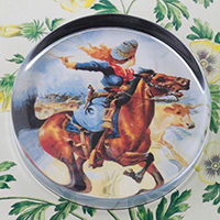 Cowgirl on Galloping Horse Paperweight Cowgirl on Galloping Horse Paperweight