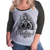 Queen Elizabeth I Curvy Plus Size Raglan Baseball T-shirt Queen Elizabeth I Curvy Plus Size Raglan Baseball T-shirt