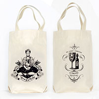 Frida Viva La Vita Organic Cotton Liquor and Wine Bottle Tote Bag Frida Viva La Vita Organic Cotton Liquor and Wine Bottle Tote Bag