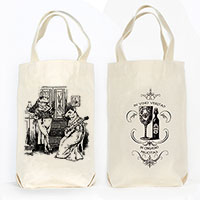 Frog and Mouse Anthropomorphic Organic Cotton Liquor and Wine Bottle Tote Bag Frog and Mouse Anthropomorphic Organic Cotton Liquor and Wine Bottle Tote Bag