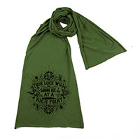 Good Fortune and Luck Screen printed Cotton Scarf Good Fortune and Luck Screen printed Cotton Scarf