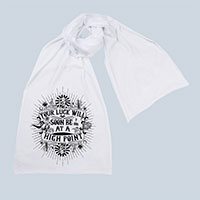 Good Fortune and Luck Screen printed Cotton Scarf Good Fortune and Luck Screen printed Cotton Scarf