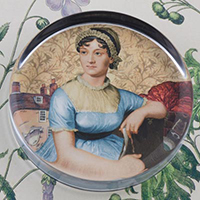Jane Austen Glass Round Paperweight Jane Austen Glass Round Paperweight