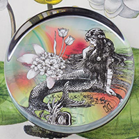 Mermaid La Luxure Glass Round Paperweight Mermaid La Luxure Glass Round Paperweight