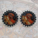 Alphonse Mucha Zodiac le Plume Post Earrings