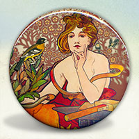 Mucha Woman with Bird Mucha Woman with Bird