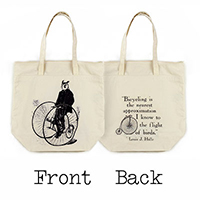 Gentleman Owl on a Bicycle Organic Cotton Large Market Tote Bag Gentleman Owl on a Bicycle Organic Cotton Large Market Tote Bag