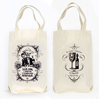 Calavera's Toasting Organic Cotton Liquor and Wine Bottle Tote Bag Calavera's Toasting Organic Cotton Liquor and Wine Bottle Tote Bag