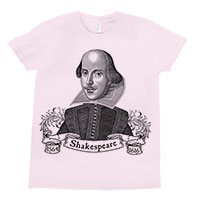 William Shakespeare Kids Tee Shirt Size 2-12 William Shakespeare Kids Tee Shirt Size 2-12