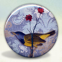 Warbler Bird Perched on a Flower Warbler Bird Perched on a Flower