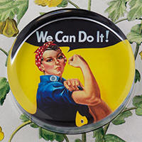 We Can Do It! Glass Round Paperweight We Can Do It! Glass Round Paperweight