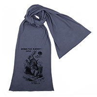 White Rabbit Alice Wonderland Screen printed Cotton Scarf White Rabbit Alice Wonderland Screen printed Cotton Scarf