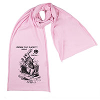 White Rabbit Alice Wonderland Screen printed Cotton Scarf White Rabbit Alice Wonderland Screen printed Cotton Scarf