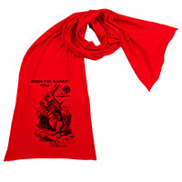 White Rabbit Alice Wonderland Screen printed Cotton Scarf White Rabbit Alice Wonderland Screen printed Cotton Scarf