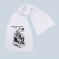 White Rabbit Alice Wonderland Screen printed Cotton Scarf White Rabbit Alice Wonderland Screen printed Cotton Scarf