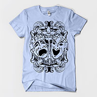 Comedy Tragedy Theater Masks T-shirt XS-4XL