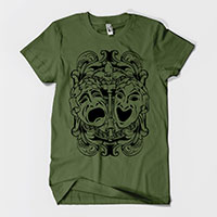 Comedy Tragedy Theater Masks T-shirt XS-4XL