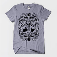 Comedy Tragedy Theater Masks T-shirt XS-4XL